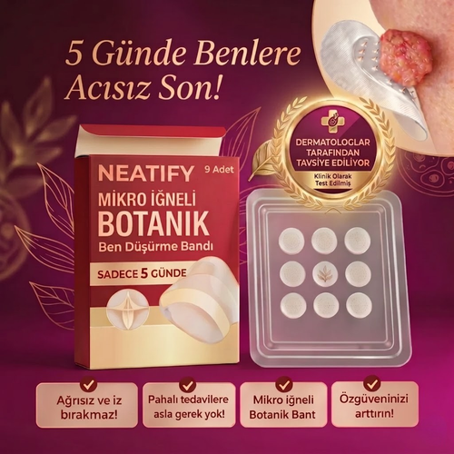 Neatify Benstop Mikro İğneli Ben Ve Siğil Düşürücü Bant – 5 Günde İz Bırakmadan Düşürür