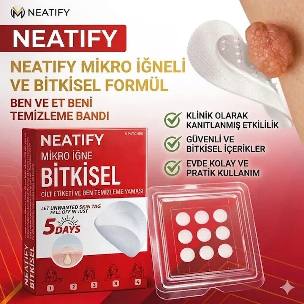 Neatify Benstop Mikro İğneli Ben Ve Siğil Düşürücü Bant – 5 Günde İz Bırakmadan Düşürür