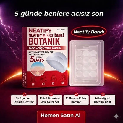 Neatify Benstop Mikro İğneli Ben Ve Siğil Düşürücü Bant – 5 Günde İz Bırakmadan Düşürür